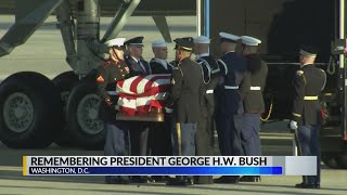 George H.W. Bush's body arrives in Washington for last time