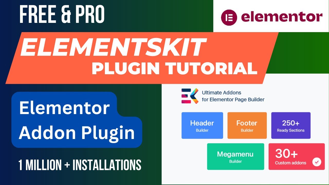 Free Pro Elementskit Plugin Tutorial Elementor Addon Plugin Youtube