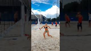 she did it nicely #beachvolleyball #girls
