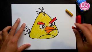 كيف ترسم الطائر الأصفر الغاضب