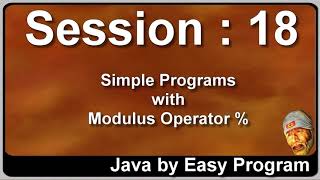 Session 18 | Example Programs for Modulus Operator | Java Programming | Java Tutorial | In Tamil