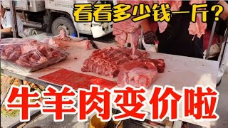 牛肉变价太吓人，看7月17日菜市场卖多少钱一斤？大吃一惊~带你们看每天中国菜市场物价【茉茉妈vlog】