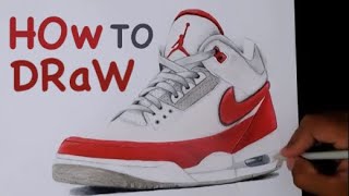Jordan 3 Retro Tinker White University Red / How to Draw Nike #njcolor