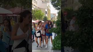 Beautiful 🤩  Woman in Madrid Got Scared by Bushman. Bushwoman Prank #shorts