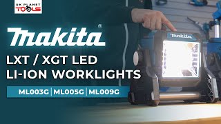 Makita XGT 40V / LXT 18V Cordless Area Work Lights (ML003G / ML005G / ML009G)