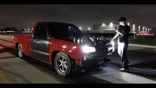 Crawfish: 427 4x4 Twin Turbo Fullsize Truck vs Street Outlaw Turbo Foxbody!