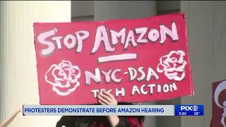 NY City Council holds contentious hearing on Amazon