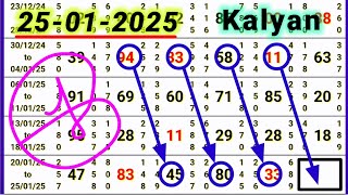 Kalyan today 25-01-2025 || kalyan chart || Kalyan open to close || fix otc.