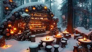 Cozy Winter Jazz ❄️ Cozy Barista Tree Trunk Café for Study, Relax & Focus ~ Smooth Jazz Instrumental