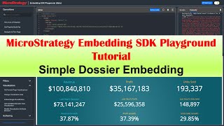 MicroStrategy Embedding SDK Playground Tutorial - Simple Dossier Embedding