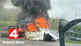 Fiery crash prompts safety warning from fire officials in North Oakland County