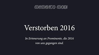 Verstorbene Prominente 2016