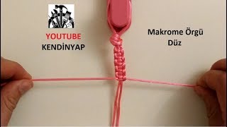 Makrome Örgü Düz - Bileklik