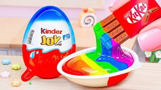 Satisfying Rainbow Cake Recipe Using KitKat and Kinder Chocolate | Miniature Cake By Yummy Bakery