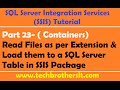 SSIS Tutorial Part 23-Read Files as per Extension & Load them to a SQL Server Table in SSIS Package