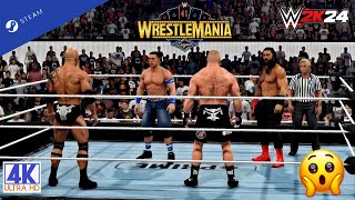 WWE 2K24 - Roman Reigns vs The Rock vs Brock Lesner vs John Cena : WrestleMania XLI | Steam [4K]