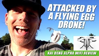 ATTACKED BY FLYING EGG DRONE! - KaiDeng K130 Alpha WIFI Folding Drone Review