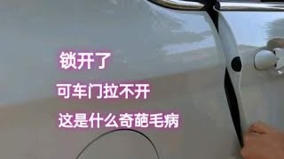 锁打开了 为什么车门拉不开 这是什么奇葩毛病 难道是被人涂胶水了