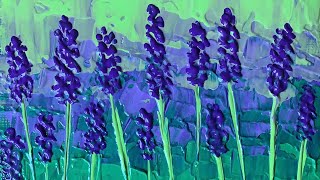 Lavender Field / Floral / Simple Abstract Painting / Tutorial / Acrylic / Easy For Beginners