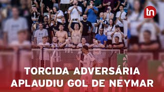 Torcida 'invoca' Marquezine durante jogo do Santos e Neymar reage