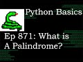 Python Basics Tutorial What is a Palindrome?