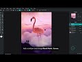 create a surreal giant flamingo photo manipulation in pixlr e