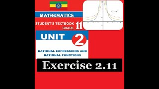 Mathematics Grade 11 Unit 2 Exercise 2.11 @mathT_21