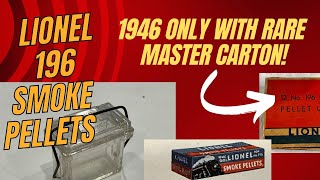 Lionel 196 Smoke pellets from 1946 only.  With RARE Lionel Master Carton for 12 of the Canisters!