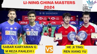 SABAR KARYAMAN G/M REZA PAHLEVI I (INA) VS HE JI TING/REN XIANG YU (CHN) | CHINA MASTERS 2024