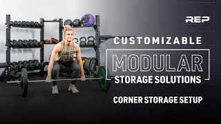 The REP Modular Storage System - a Corner Setup for Home Gym or Commercial Gym Storage