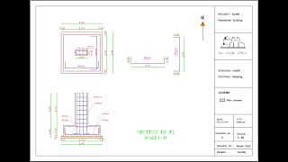 رسم مخطط تفصيلة القاعدة (Footing Detailing)