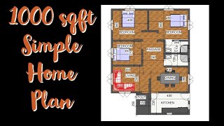 1000  sqft simple home plan