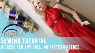 Sewing a dress for ANY BJD, no pattern required!