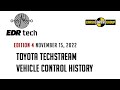 EDR Tech - Edition 4: Toyota Techstream Vehicle Control History Data