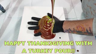 Happy Thanksgiving 🦃 Turkey Pour 🦃 This bird is cooked to perfection. Negative Space pour also #381