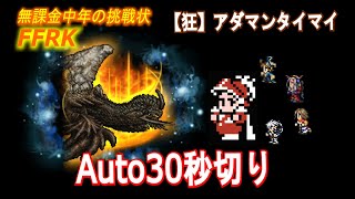 【FFRK】#368《Auto30秒切り》狂アダマンタイマイ（★5魔石）〈無課金中年の挑戦状〉