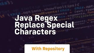 java regex replace special characters