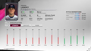 【MLBTheShow24Stats/メジャーリーグ選手能力】Yankees2A 60 Andrew Landry ヤンキース2A アンドリュー・ランドリー選手