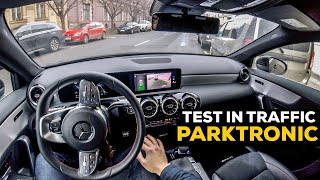 MERCEDES A CLASS 2019 ACTIVE PARKING ASSIST TEST IN TRAFFIC PARKTRONIC