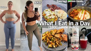 WHAT I EAT IN A DAY 1800 calorie deficit for weight loss | easy, high protein meals