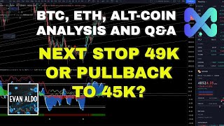 BTC, ETH, ALT-COIN ANALYSIS AND Q\u0026A!  NEXT STOP 49K OR PULLBACK TO 45K?