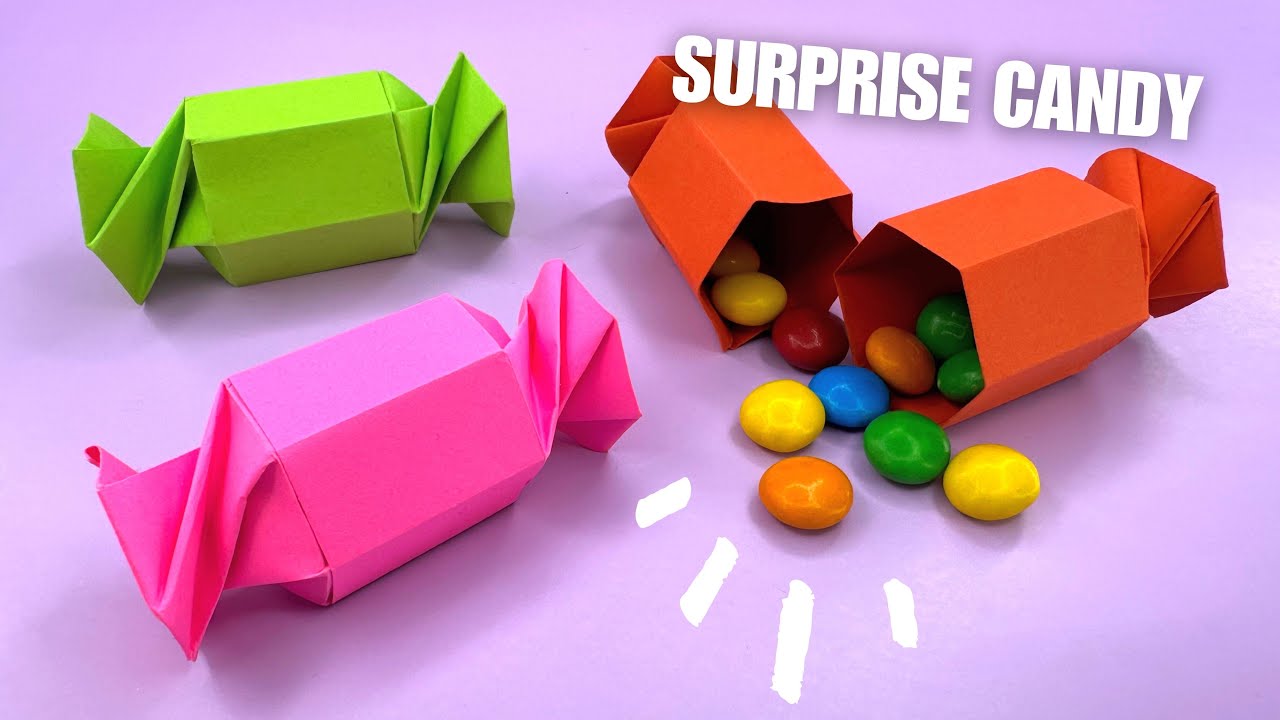 No Glue Origami Candy Box Easy How To Make Origami Secret Surprise Box