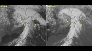 Comparison of Visible and Infrared Satellite Imagery