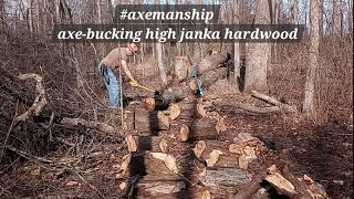 The final axe bucking of 2024 #axecordwoodchallenge