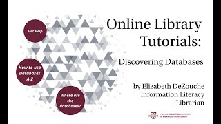 Online Library Tutorial: Discover Databases Tutorial