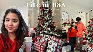 LIFE IN USA🎄productive christmas vlog, grocery shopping, skin \u0026 hair care + lots of cooking 🍳