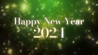 HAPPY NEW YEAR 2024 Video Loop Wallpaper Screesaver Background  1 HOUR green gold