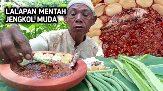 SUPER MANTAP ‼️JENGKOL MUDA LALAPAN MENTAH KECIPIR+BUNCIS IKAN ASIN SAMBAL TERASI