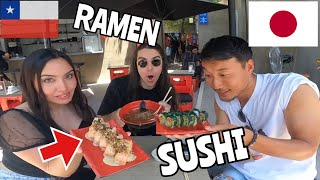 JAPONÉS prueba COMIDA JAPONESA en Santiago! | Es realmente bueno para japonés? 🇯🇵