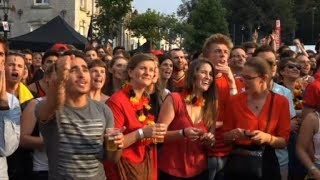 Belgian fans watch World Cup quarter final against Brazil